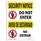 Signmission OSHA Security Sign, 7" Height, 10" Width, Rigid Plastic, Do Not Enter, Landscape, SN-P-L-11517 OS-SN-P-710-L-11517 - alternate 1